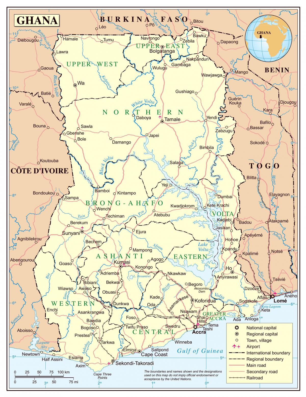 Mapa zehatza ghana