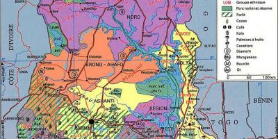 Ghana errepide mapa norabide